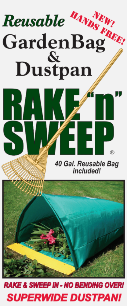 Rake N Sweep is the original GardenBag and Dustpan